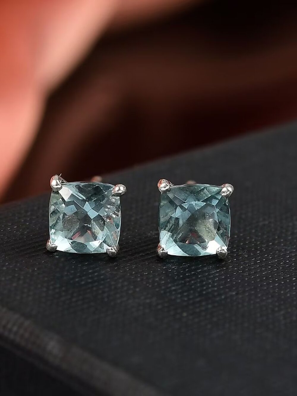 D'Joy Teal Fluorite (IR) 2.60 ctw Stud Earrings in Platinum Ov/SterlSilver - NEW